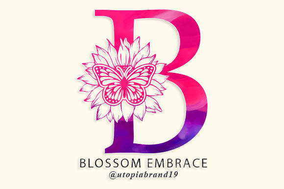 Blossom Embrace Monogram Font for Branding