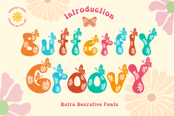 Butterfly Groovy Font for Editorial Design