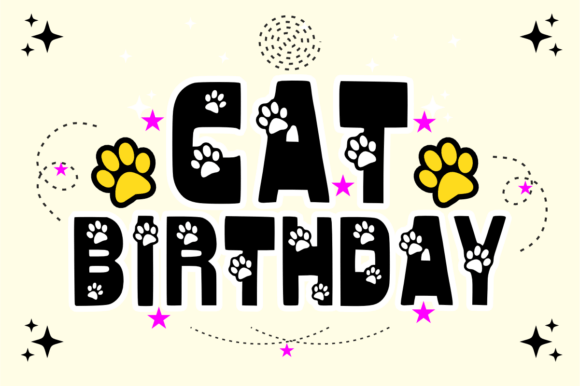 Cat Birthday β A Playful Display Font for Pet-Themed Projects