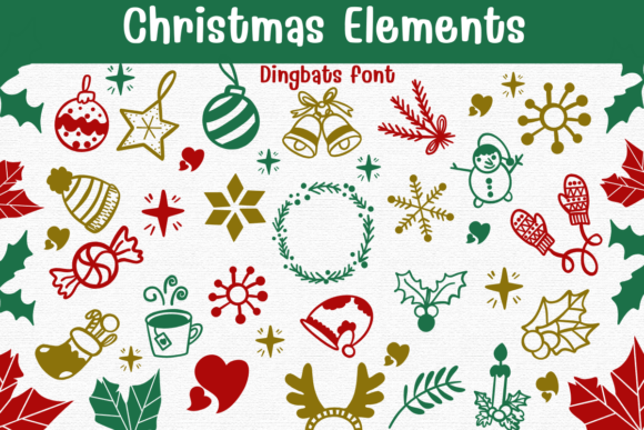 Christmas Elements Font for Festive Web Design