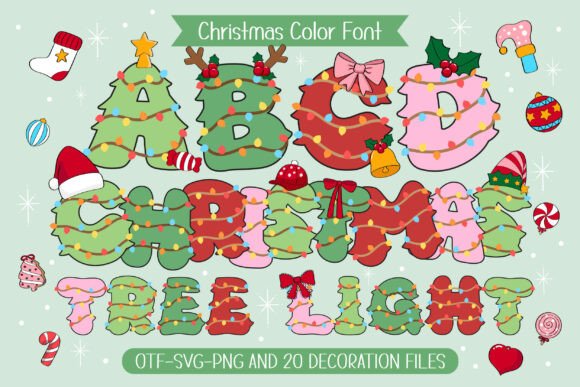 Christmas Tree Light Font for Festive Campaigns