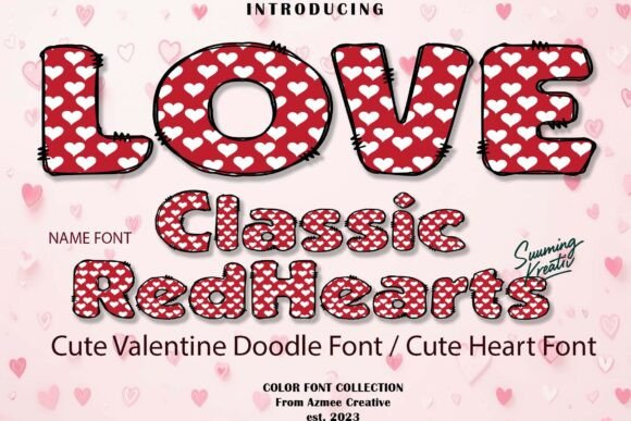 Classic Red Hearts Font Review for Branding Projects