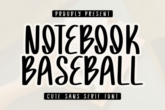Notebook Baseball Font for Handmade Creations