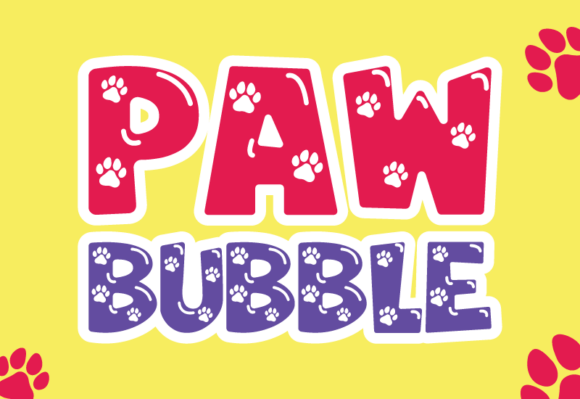 Paw Bubble Font for Handmade Creations