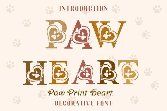 Paw Print Heart Font for Creative Projects