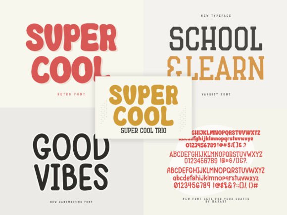 Super Cool Trio: A Playful Display Font for Creative Campaigns